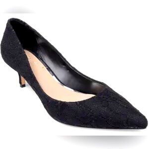 Jewel Badgley Mischka Royalty Kitten Heel Black Pump Size 8.5